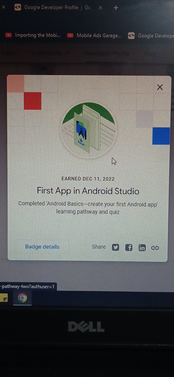 nomanbaig_'s tweet image. Pathway 2 is completed from unit 1: Kotlin basics #DevBadges #Android #AndroidDev #Kotlin #KotlinFest #androiddevsummit #androiddeveloper #google