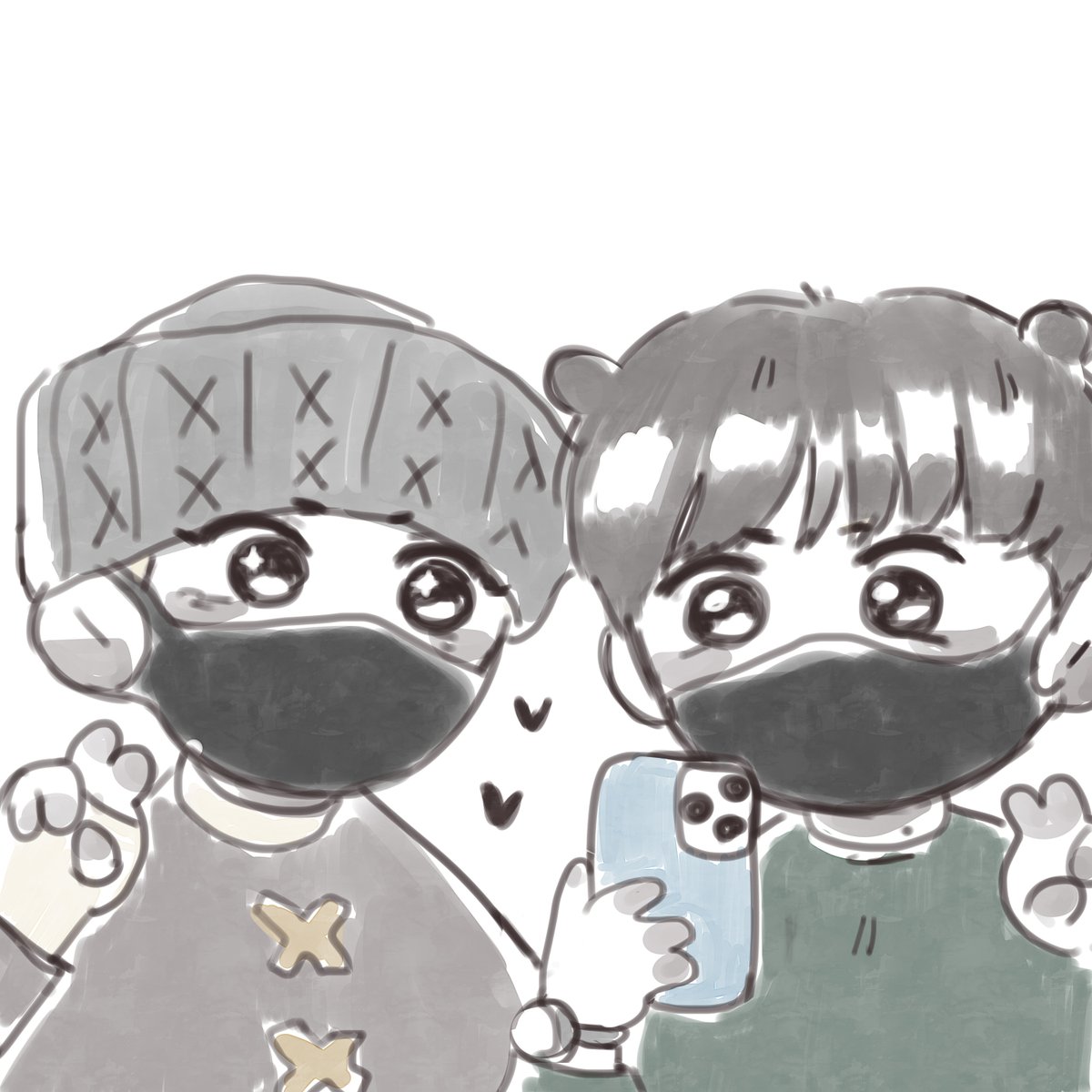 say cheese !!! the shiny eyes duo <3  #seonghwa #jongho #ateezfanart