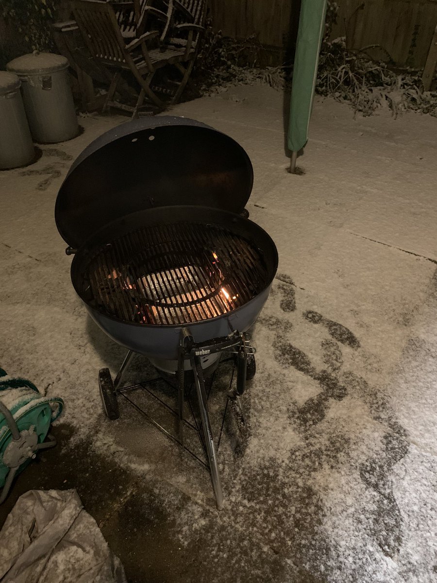 December, Snow is falling Christmas lights up and Weber bbq going for twelfth month in a row. 2022 #weber