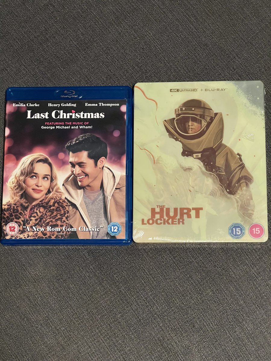 bigalthewasp's tweet photo. Tonight’s movie double bill. Last Christmas & the hurt locker 🍿#4k #4uhd #bluray #physicalmedia #ChristmasMovie https://t.co/F1emZarRbo