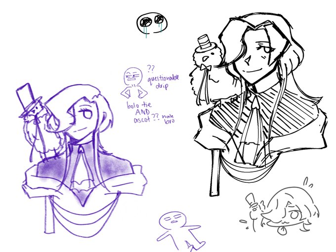 uyu drawn by 2 people who have no idea who he is 
(ft. me trying my best to describe him to the besties) 