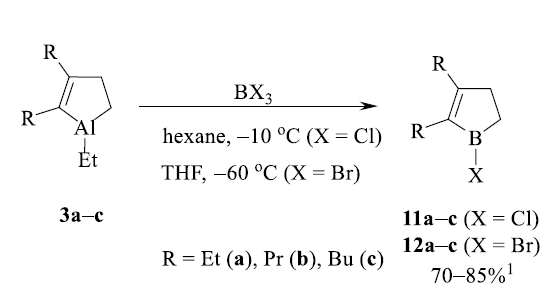 Boron_Chemistry's tweet photo. New in the synthesis of practically important five-membered boracarbocycles by transmetallation of aluminacarbocycles with boron halides (@sciforum): https://t.co/9ZzqaUeOEm. https://t.co/AuYWAYkcxT