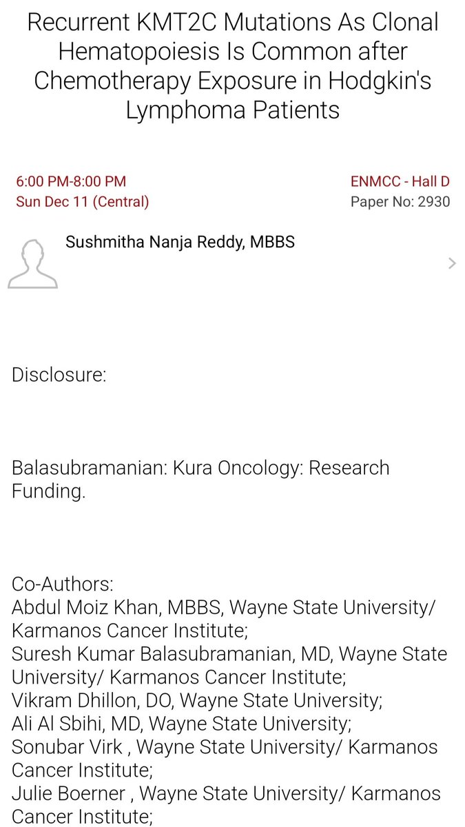 Sunday is going to be a full work day for us with overtime. Will be pleased to see you in my oral session or around the posters later @ASH_hematology.
@malignantheme @NanjaSushmitha @OpsBug @abhinav_deol @KarmanosHemeOnc 
#ASH22 #ASHkudos