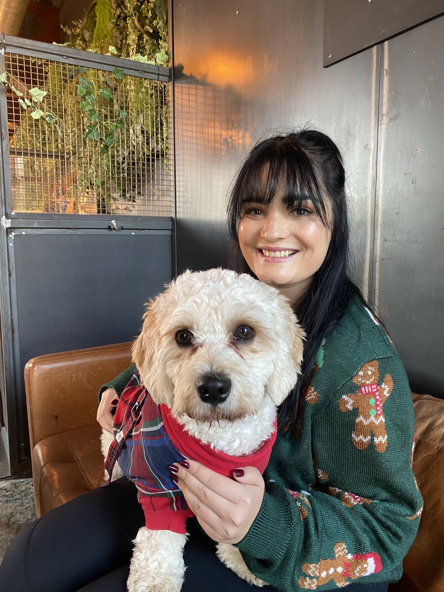 Sammm_J's tweet photo. Frankie’s first Santa visit at @BrewDog. They grow up so fast 🐶🎅🏼 https://t.co/IBNcURc1zI