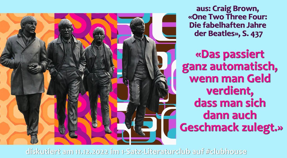 «You say yes – I say no»: Über #Geschmack lässt sich streiten, kaufen kann man ihn nicht. Wir bevorzugen: #Stil: er ist #kreativ &amp; #individuell 
Foto: IJ Portwine, Unsplash; Grafiken: Pixabay 
#CraigBrown #OneTwoThreeFour #Beatles #ABBA 
1satzliteraturclub.com