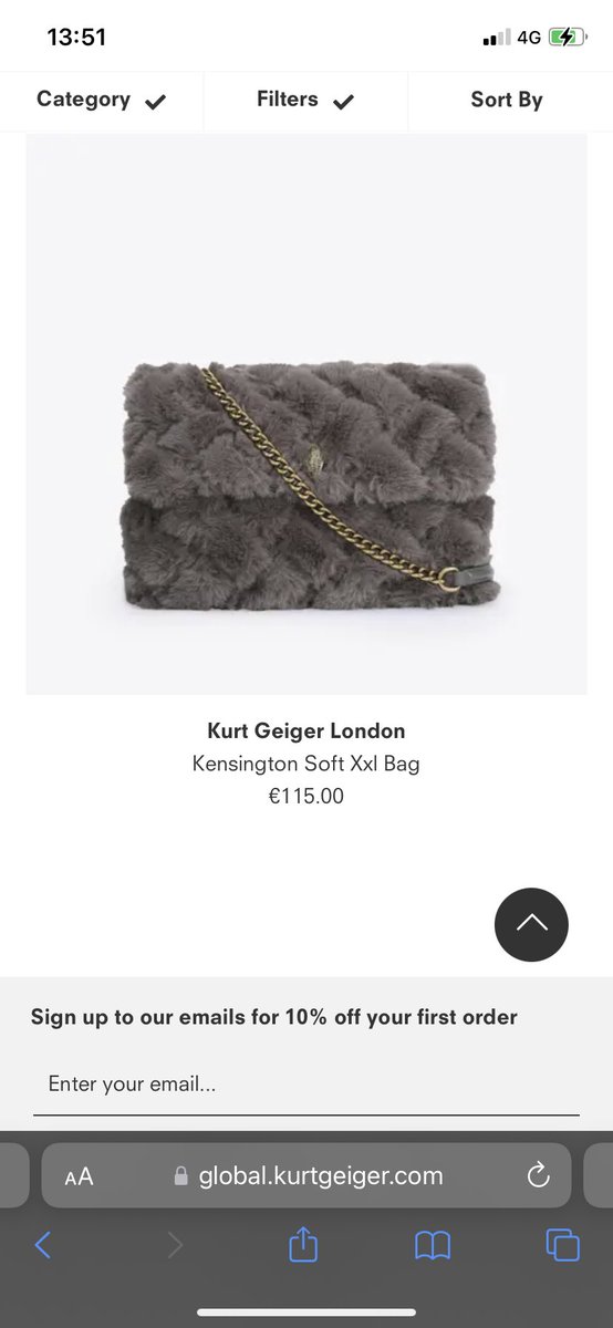 Kelfett's tweet photo. @KurtGeiger I’m trying to purchase an item from your site advertised as €115 and when I go to check out it jumps to €345?! Can you help please? https://t.co/JwDPM84asp