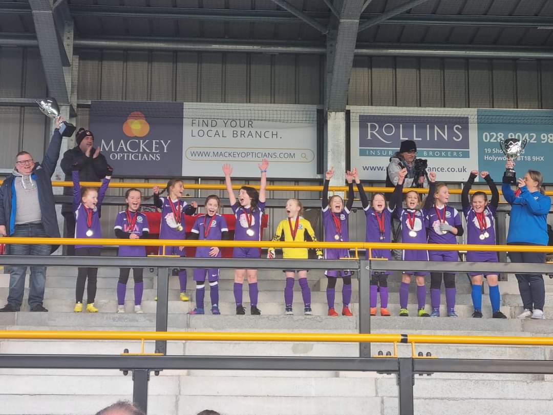 Bloomfield_fc's tweet photo. 💜 Bloomfield 3 - Berlin swifts 0

⚽️ Rhyann Stirling 
⚽️ Darcie Wilton 
⚽️ Ellie McMillan 

Congratulations to our 2013 Girls on a league and cup double 💜💜

#PurpleArmy https://t.co/MIUuKGeyIT