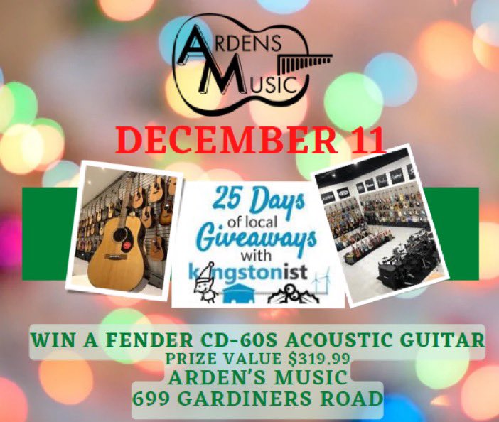 kingstonist's tweet photo. Day 11! 
Today, Ardens Music is giving away a Fender CD-60S acoustic guitar - a $319.99 value! 

To enter, just:
1) Share this post
2) Follow https://t.co/iuR3QJr4jm
3) Follow us 

That’s it! Good luck! https://t.co/gnplxSr9bs