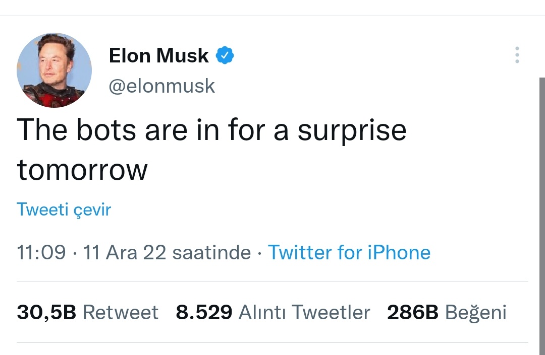 📌100$ BOT ÇEKİLİŞİ🤣🤣🤣

Yarın bot hesaplar siliniyor. Bakalım 42k takipçiden kaçı bot bende merak ediyorum 🧐

bot olmayanlar da bu tweeti BEĞENİ+RT yapıp
yedek hesabımım <a href="/AnalizciKurt1/">Analiz Kurdu-Yedek</a> takip ederse
2 kişiye 50 şer $ verelim🎉🌿🥳
2 gün sonra açıklarız🆘