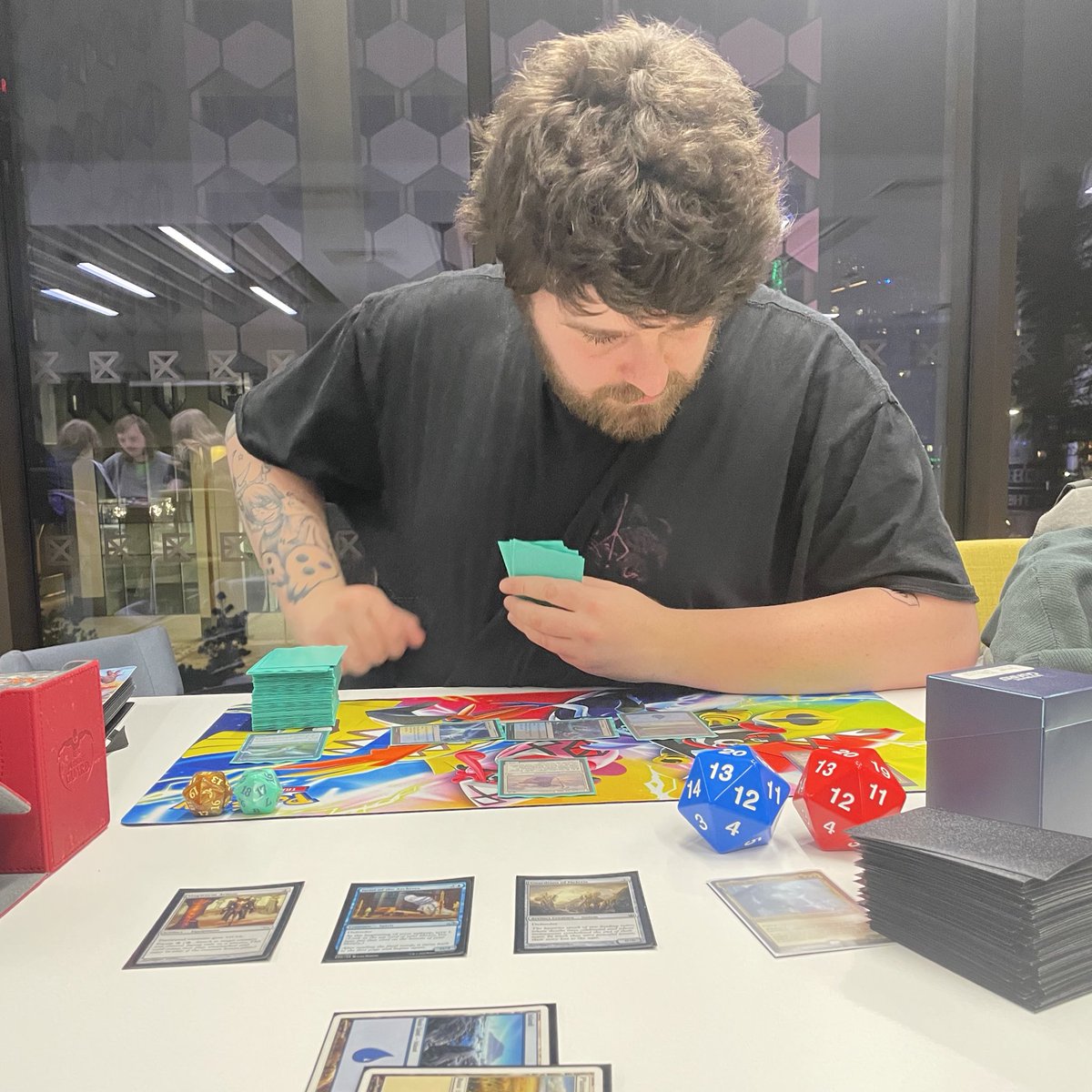 ThunderEsportGG's tweet photo. PLAY 🎲 | Weekends wouldn’t be the same without Magic being played at HQ! We’ve got the heating up high today though - very much needed! 🔥☃️ #MTG #MagicTheGathering #TCG https://t.co/H6TujEGqAi