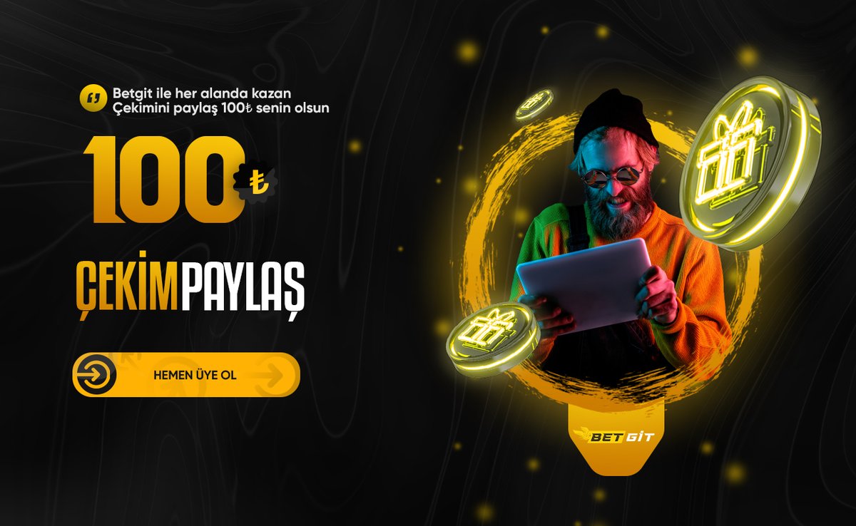 Betgit İle Her Alanda Kazan💥
Çekimini Paylaş 100 TL Senin Olsun🥳
