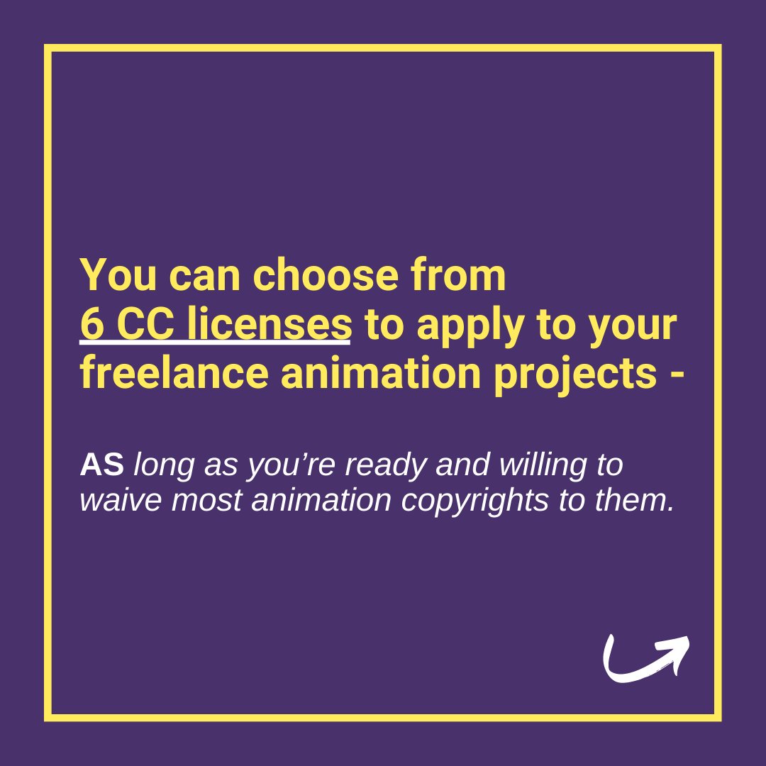 animationbiz's tweet photo. All of these CC licenses stipulate that you, as the creator/owner of the original animation projects, must be credited at all times.
#CreativeCommonLicenses #CreativeCommon #AnimationProjectLicenses #AnimationProtection https://t.co/cPctGZb8rG