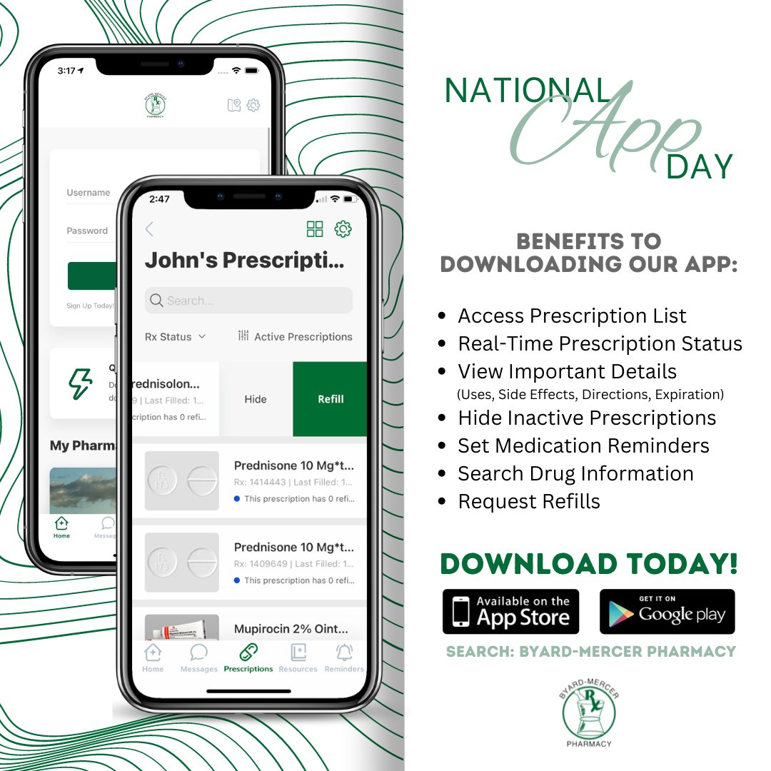 In honor of National App Day, we wanted to showcase our mobile app📱

If you haven't already downloaded it, what are you waiting for? 😁

Love our app? Please leave us a review on the app store!

#nationalappday #appday #mobileapp #prescriptionaccess #prescriptions