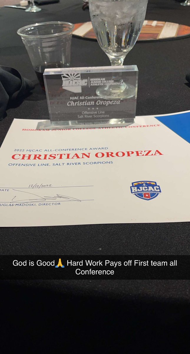 Very Blessed to be Recognized as 2022 HJAC All-Conference Offensive Linemen. Thank you so much <a href="/HJCAC/">Hohokam Junior College Athletic Conference</a> <a href="/SaltRiverFB/">Salt River Scorpions JUCO Football</a> @SMJaguarsCoach for the support.