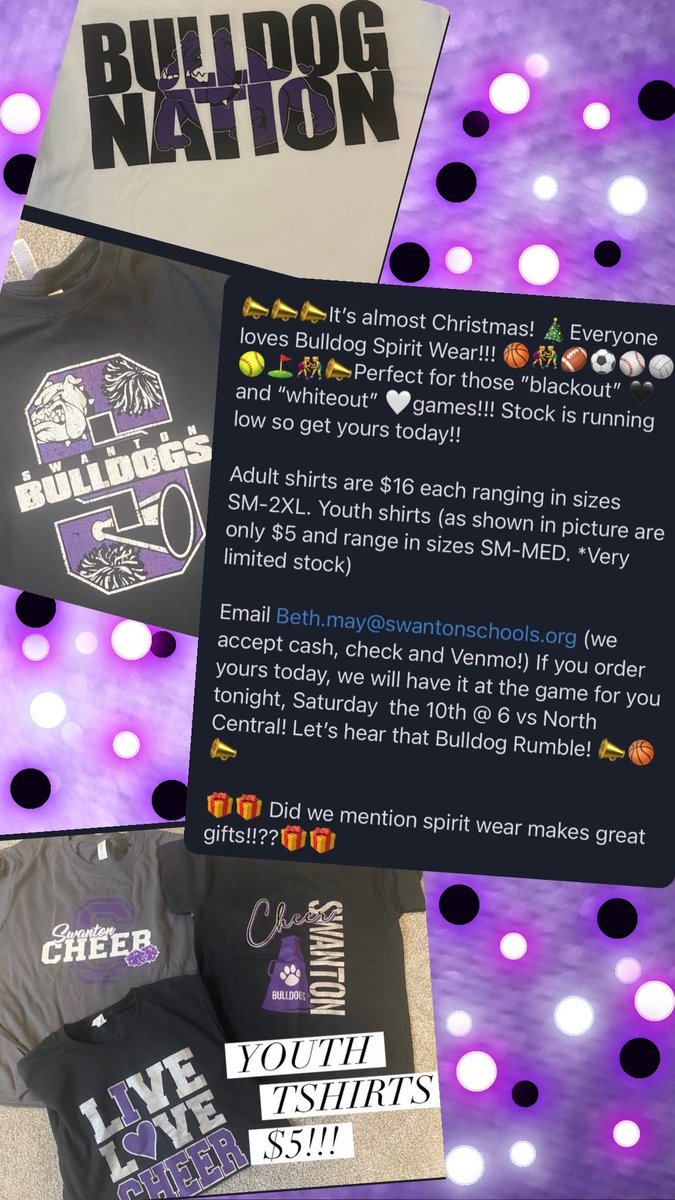 Order your spirit wear now!!💜🖤🤍