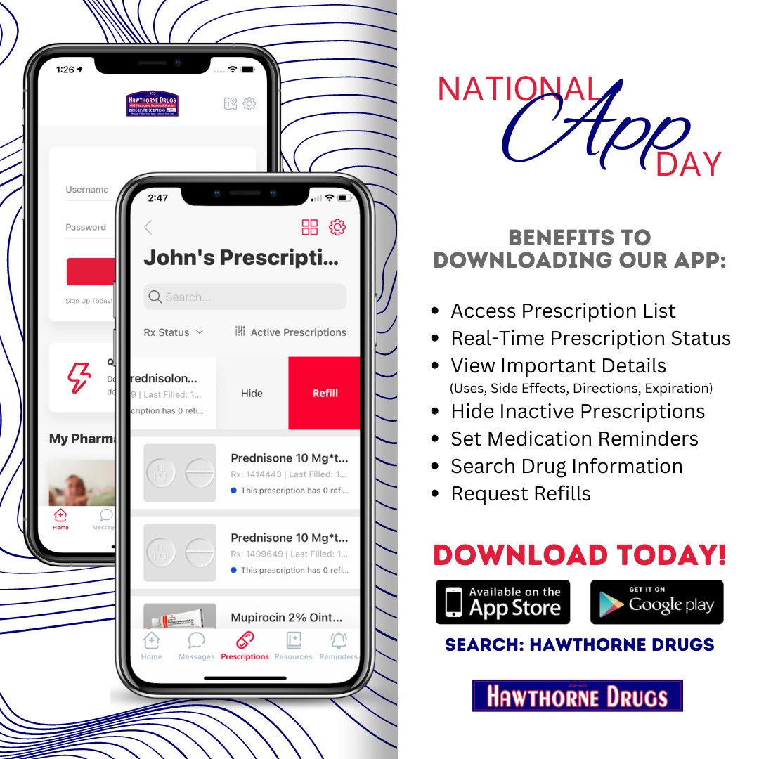 In honor of National App Day, we wanted to showcase our mobile app📱

If you haven't already downloaded it, what are you waiting for? 😁

Love our app? Please leave us a review on the app store!

#nationalappday #appday #mobileapp #prescriptionaccess #prescriptions