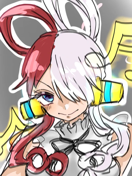 娘がウタさんと多分オリキャラを描いてました。 