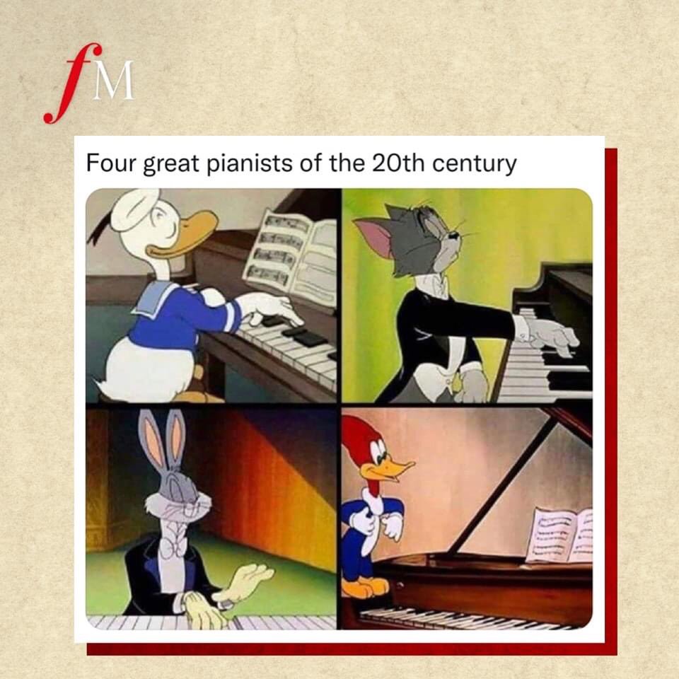 Natasha42053639's tweet photo. Happy Sunday! 🎹🎵🎵

https://t.co/ej7hedhVen

Credit to ClassicFM

 #humor #jokes😂 #onlinepianolessons #pianolessons #Twitterverse #fun #funniesttweets #musicforkids #musicforfamilies #onlinepianoacademyuk #onlinepianoacademy #funnyposts #jokes #joke #humour #TomandJerry https://t.co/T1kBJvds9G