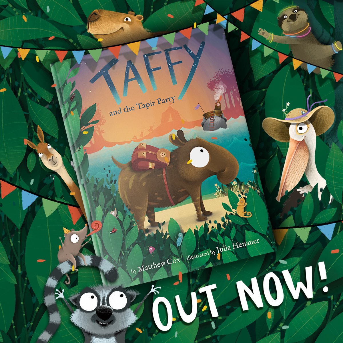 StrangeFshBooks's tweet photo. Taffy and the Tapir Party is out now! Follow Taffy and friends on an adventure to the Tapir Party via the Elephant Ferry. Available from https://t.co/Hu8o17s1SK Amazon, Etsy and some bookshops too. #picturebook #ChildrensBooks #tapir #kidslit #indieauthors #kidlitartist https://t.co/IM3GfKzM5n
