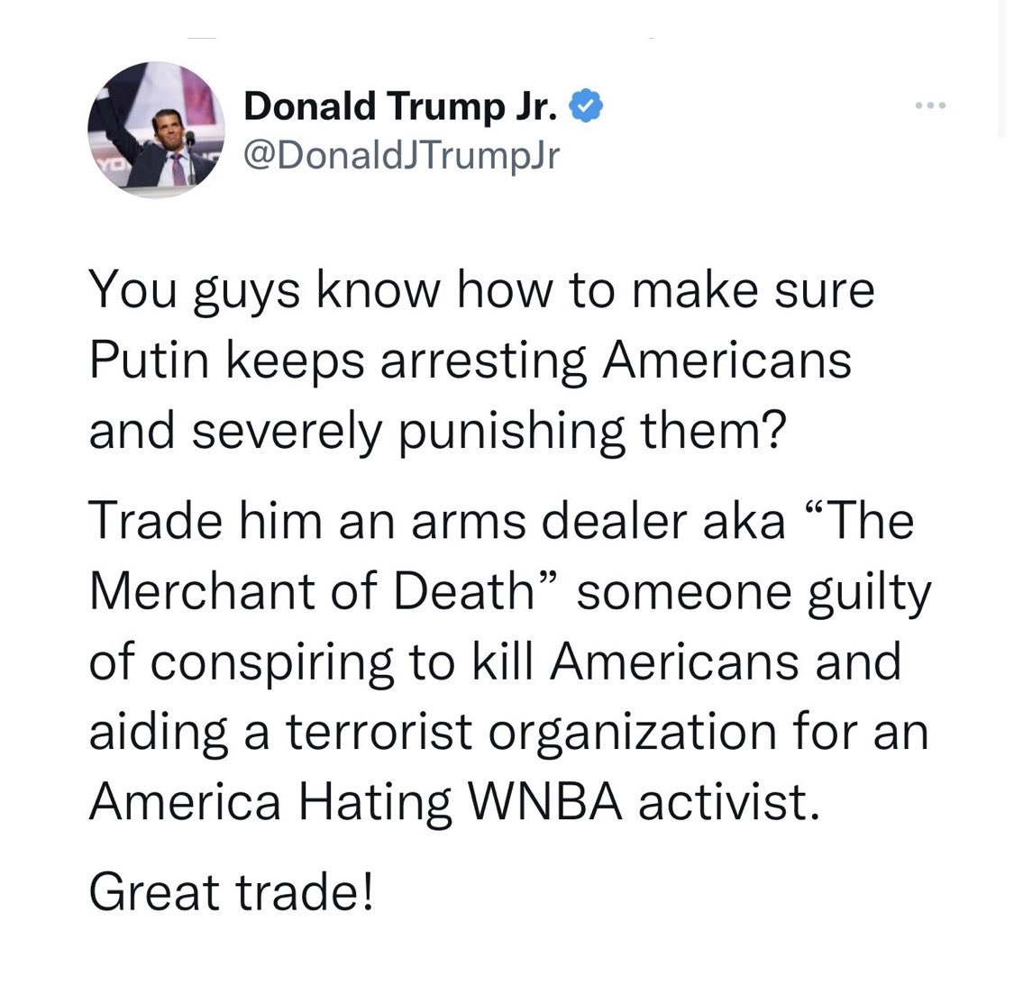 You’re so right <a href="/DonaldJTrumpJr/">Donald Trump Jr.</a> - we should’ve have sent you instead. #hanssplaining