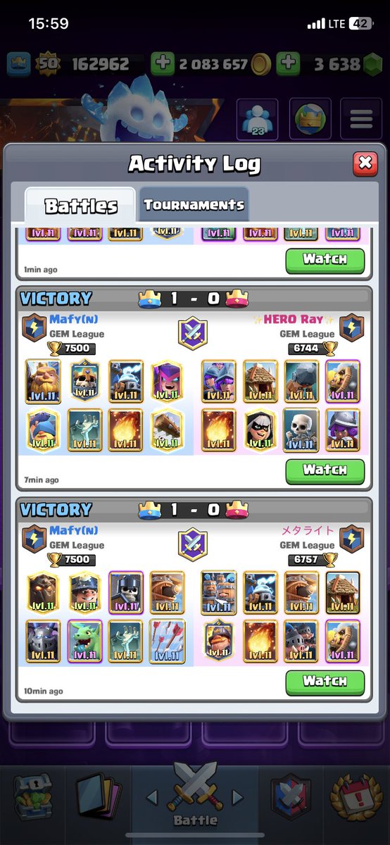 Mafy(n) (@mafy_cr) on Twitter photo 3:0 KoTH sweep in <a href="/GemLeague/">Gem League</a> for <a href="/TeamCMC_SG/">Team CMC</a> ❤️
Unfortunately, can’t be satisfied with my performance, because I didn’t manage to close the match in last set…
Anyway, it was a great run and I am proud of 8th place.
Thanks for the opportunity 🥰<a href="/CMC_JianHao/">Jian Hao</a> <a href="/kinghasaan786/">kinghasaanツ</a> 3:0 KoTH sweep in <a href="/GemLeague/">Gem League</a> for <a href="/TeamCMC_SG/">Team CMC</a> ❤️
Unfortunately, can’t be satisfied with my performance, because I didn’t manage to close the match in last set…
Anyway, it was a great run and I am proud of 8th place.
Thanks for the opportunity 🥰<a href="/CMC_JianHao/">Jian Hao</a> <a href="/kinghasaan786/">kinghasaanツ</a>