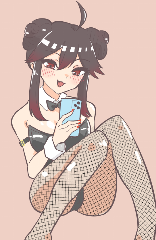 「フォロワーの自撮りコスプレバニーガールです 」|かのかのこのイラスト