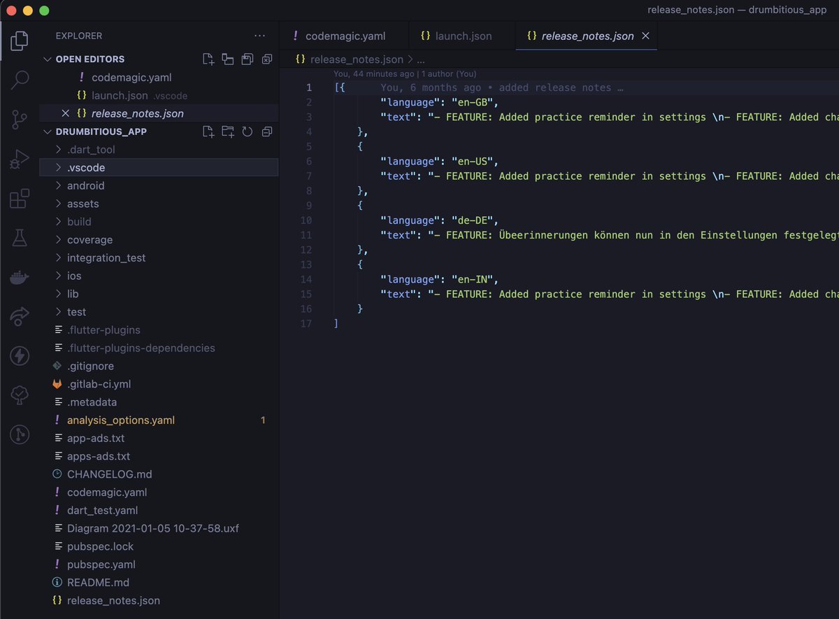 verry_codes's tweet image. Did you know you can provide a release_notes.json file in your root directory which will automatically put the content of the file in release notes for iOS and Android apps in #flutter - including all translations you support ;)?