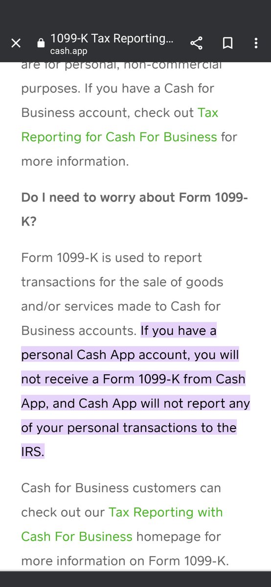 iamquanetta's tweet photo. @GenoVeno73 You are correct. Personal account transactions are not reported and will not attract a 1099k. https://t.co/L3EEbNBZQL