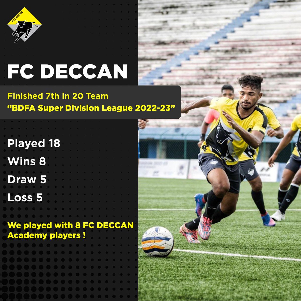 FCDeccan's tweet photo. We ended the season with 7th ! Great effort by the players and coaching staff ! #fcdeccan #deccan https://t.co/Ti6ym5J7or