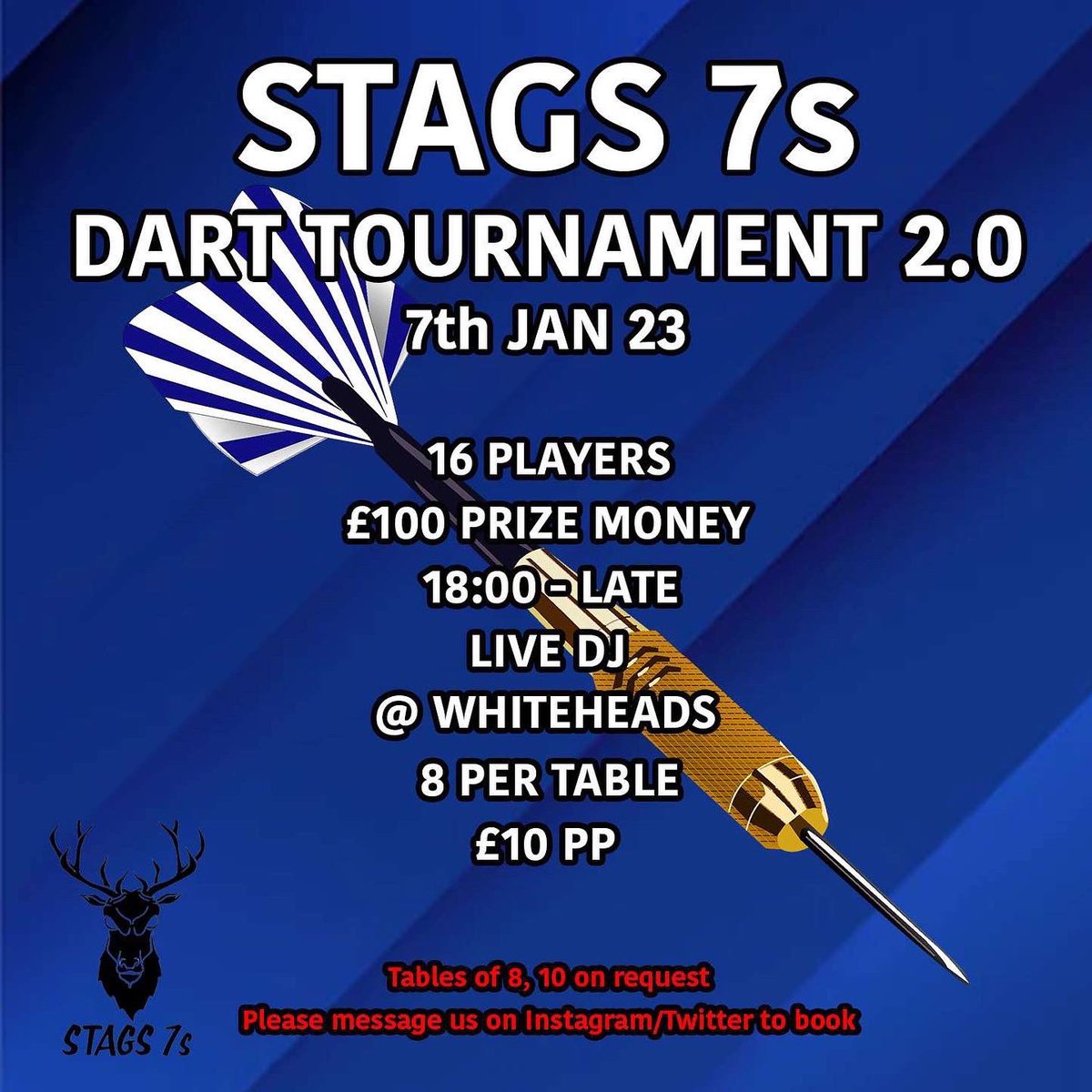 Stags 7's (@stags_7s) on Twitter photo BREAKING NEWS . The Stags Darts tournament returnsβΌοΈπ¦
Get your group of mates together and message us to reserve your table. And let us know if you want to play and we can reserve your spot! BREAKING NEWS . The Stags Darts tournament returnsβΌοΈπ¦
Get your group of mates together and message us to reserve your table. And let us know if you want to play and we can reserve your spot!