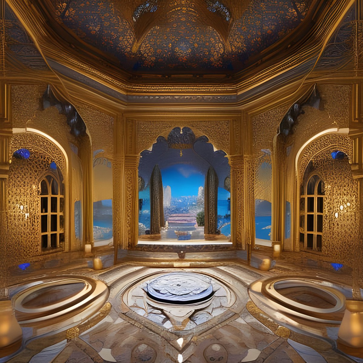 Using AI Art to try and recreate some of my novel settings. 

"Opulent Persian Palace - made with <a href="/NightCafeStudio/">NightCafe Studio</a> 

creator.nightcafe.studio/creation/CFS5x…

#aiart #nightcafe #digitalart creator.nightcafe.studio/creation/CFS5x…