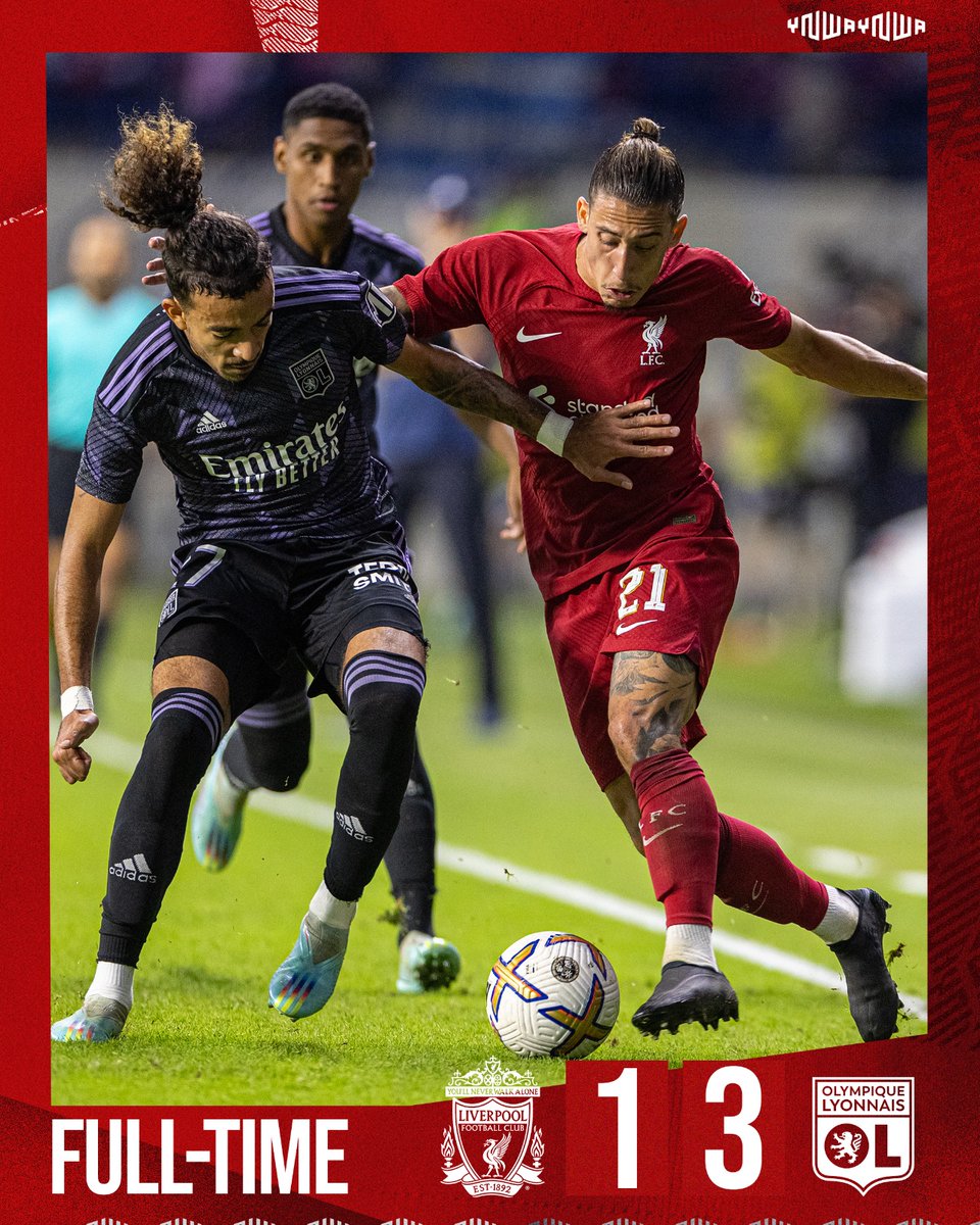 RedsFrance's tweet photo. Une équipe de Liverpool remaniée s'incline face à Lyon (1-3), malgré un but de Fabio Carvalho.
Les 2 équipes vont maintenant disputer une séance de tirs au but ! #LFC #LIVOL https://t.co/2SpTS1kz8M