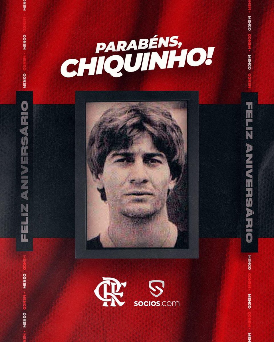 Flamengo's tweet photo. Hoje é aniversário do nosso ex-atacante Chiquinho, campeão carioca (1981), da Libertadores (1981), do Mundial (1981) e do Brasileiro (1982) com o Manto Sagrado. Parabéns, felicidades e SRN! #CRF https://t.co/TCWoQLDNTY