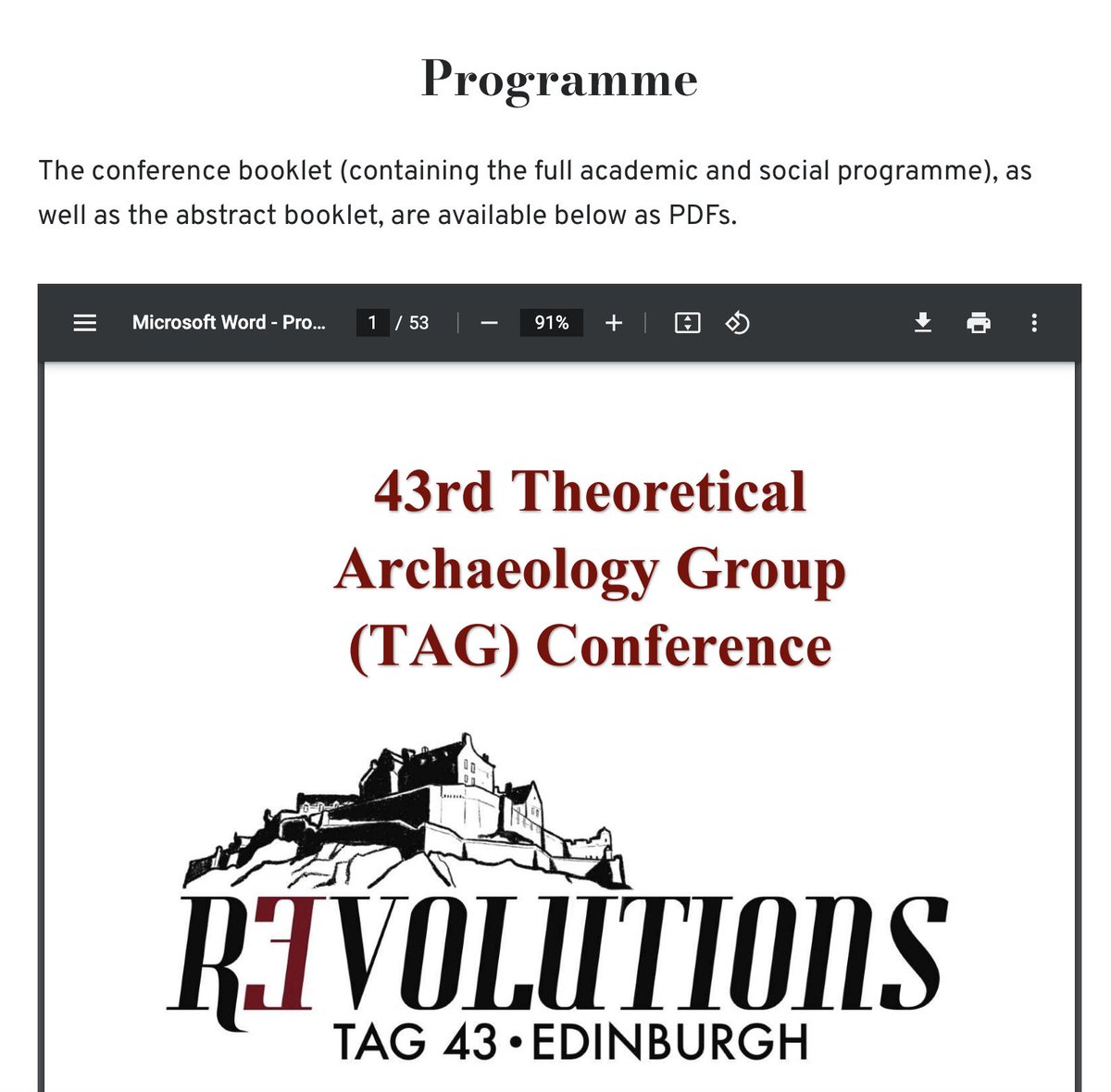 We are ready! The <a href="/AntiquityTAG/">TAG44@UEANorwich</a> full Programme is available for download as a booklet. Check it out and get your copy here:tagedinburgh2022.wordpress.com/programme/ 
The <a href="/EdinArch/">Edinburgh Archaeology</a> <a href="/AntiquityJ/">🅰ntiquity Journal</a> team look forward to welcoming you in Edinburgh on Thursday!