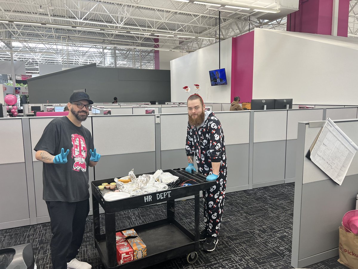 Pajama day at work #TMobile for holiday spirit week #christmas - and paying off my debt with @VictorF0907 @MissionTXperts