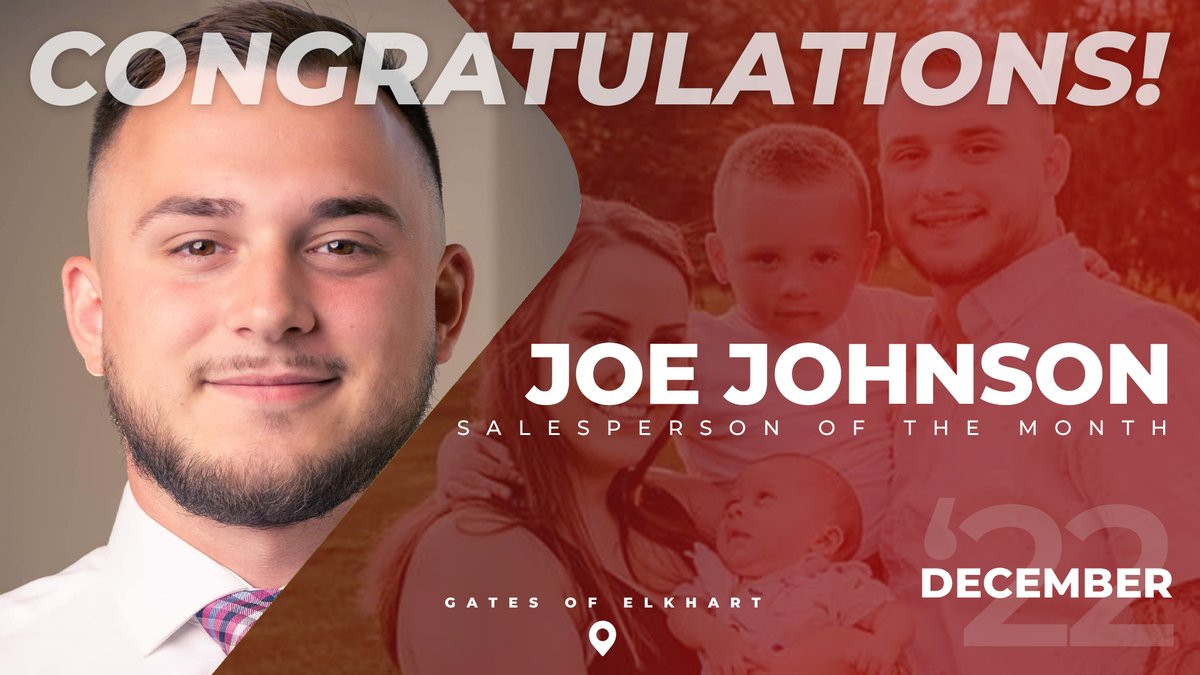 Well done, Joe! 

Your exceptional efforts in helping over 14 families find their perfect vehicles last month are truly impressive. 

Your dedication to providing outstanding service is admirable. 

Keep up the excellent work!👊