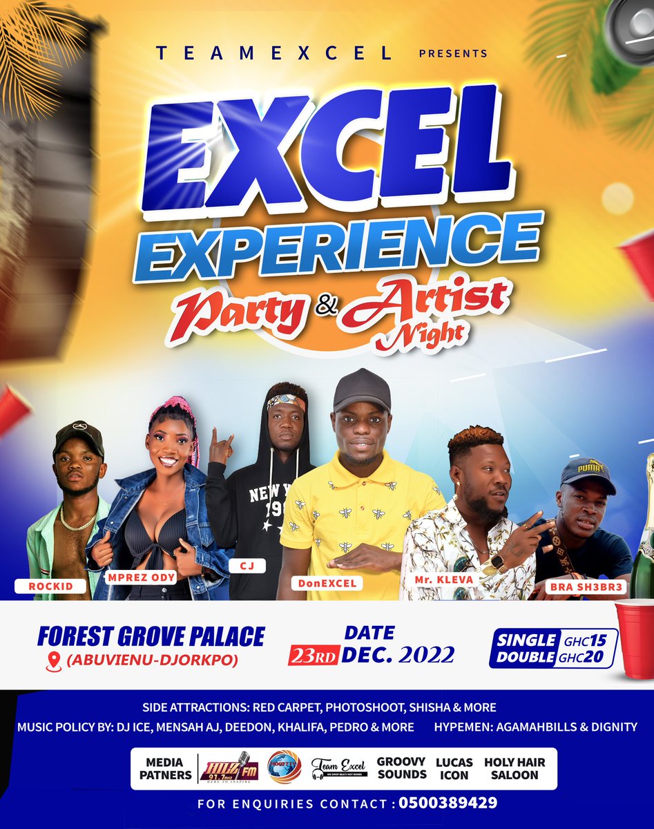 DonexcelD's tweet photo. 23rd December 2022 is just around the corner and don't forget it's all about Excel Experience Party and Artist Night...Don't be left out, Experience it and live it... https://t.co/eYF4wzogGH