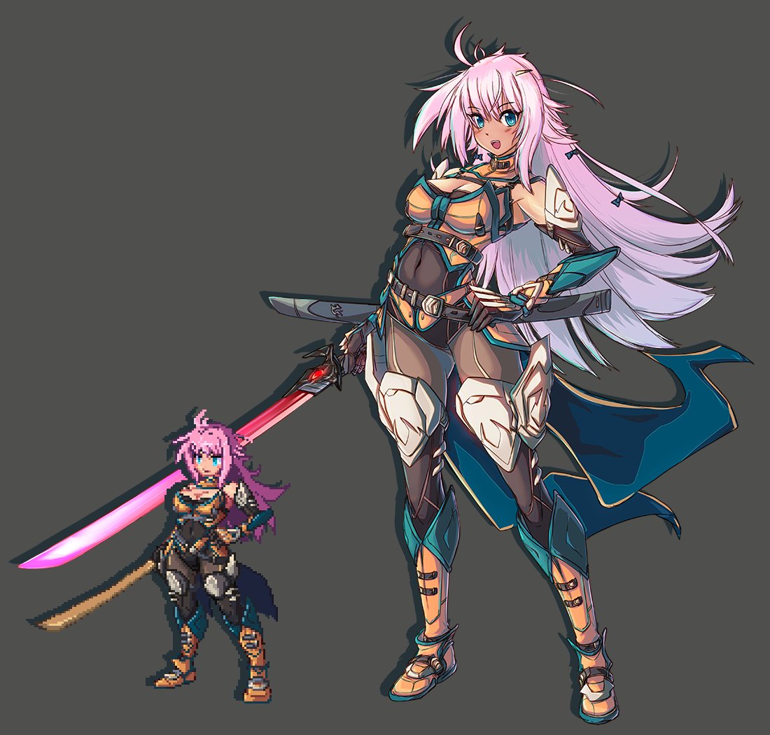 ShadowdawnRPG's tweet photo. Presenting Arashi Kageyama, the main character of Shadowdawn: Genesis, after much needed design & line corrections. Still working on some small details in the new sprite but hoping to get back to animation asap with this. #ArtistOnTwitter #gamedev #IndieGameDev #shadowdawn #jrpg https://t.co/KBxIwM6Se0