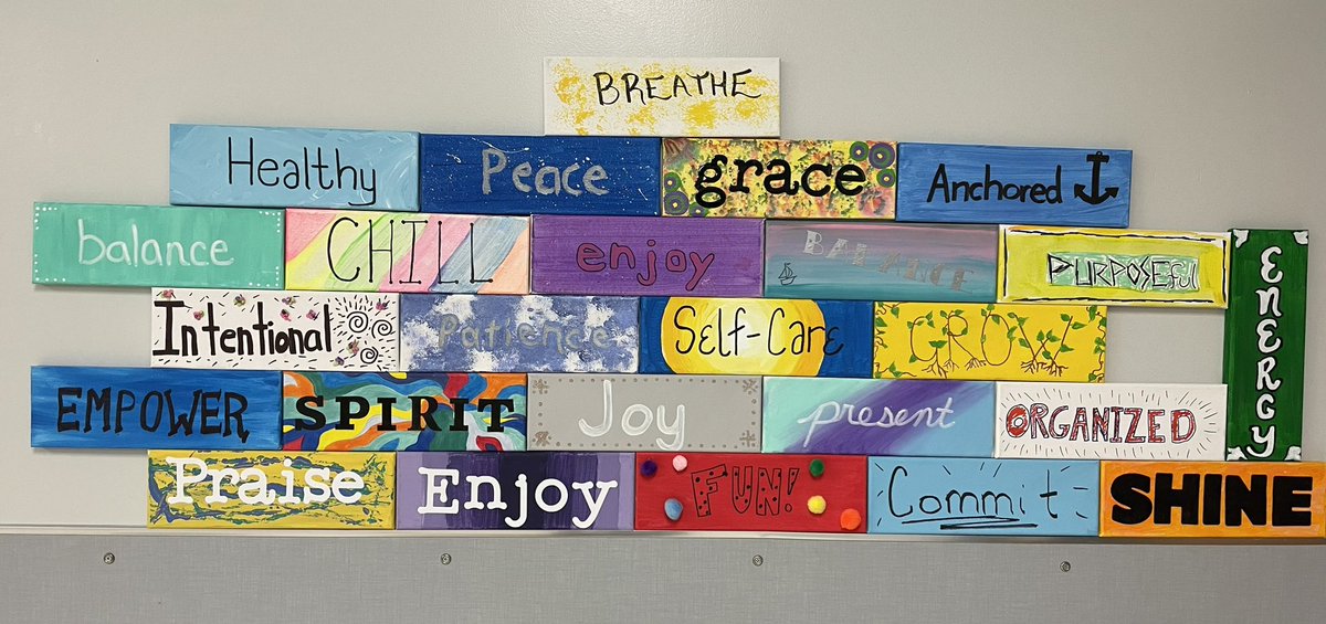 Our Laker Elementary Staff #oneword canvas wall. It reminds us of our focus each day!🤍💚 @joepellerito <a href="/JonGordon11/">Jon Gordon</a>