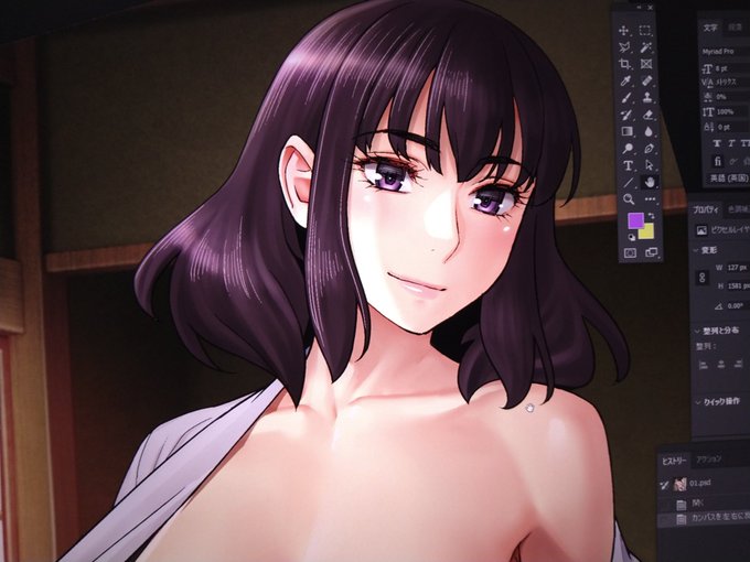 昨日描いた顔がムカついたので描き直した。 