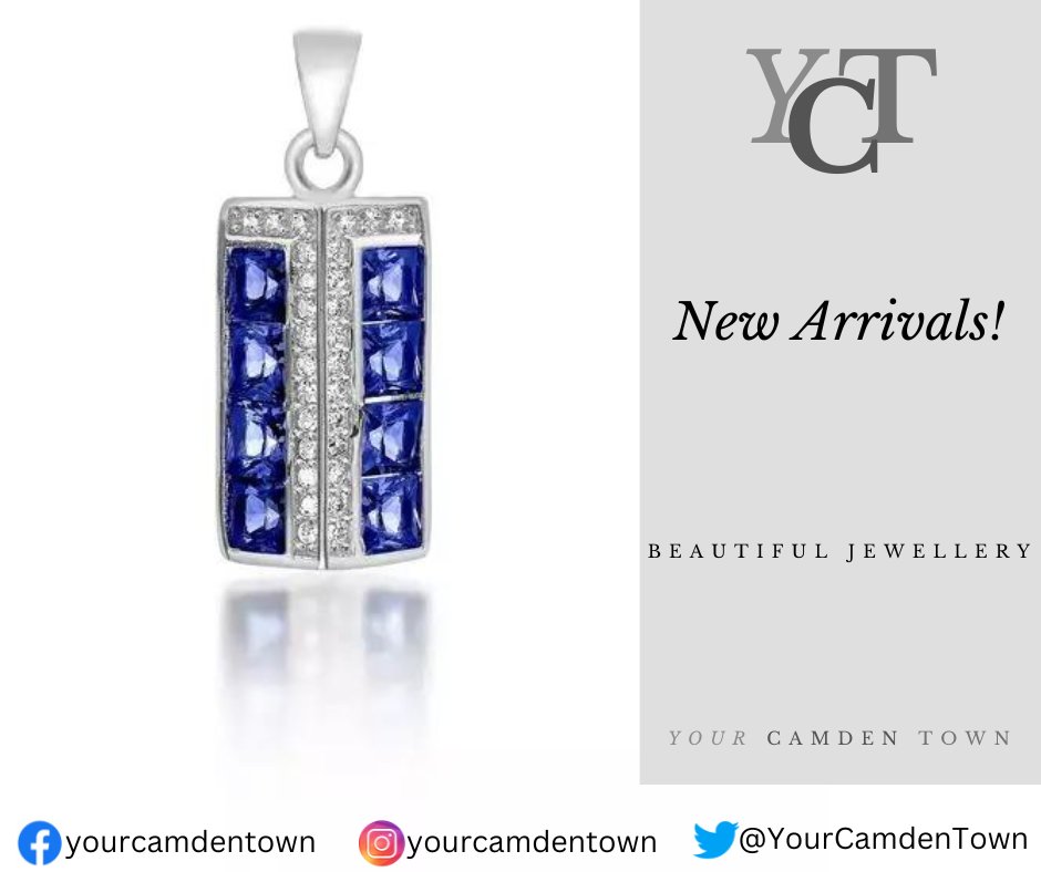 A beautifully elegant necklace! 
Features 8 blue CZ crystals &amp; 30 small clear crystal arrangement 
A 100% Rhodium-plated chain measures 32cm adjustable to 36cm with lobster claw.
💎Reserve yours today!💎
#beautifulgifts #jewellery #YourCamdenTown #YCT #OnlyTheBest #QualityGoods