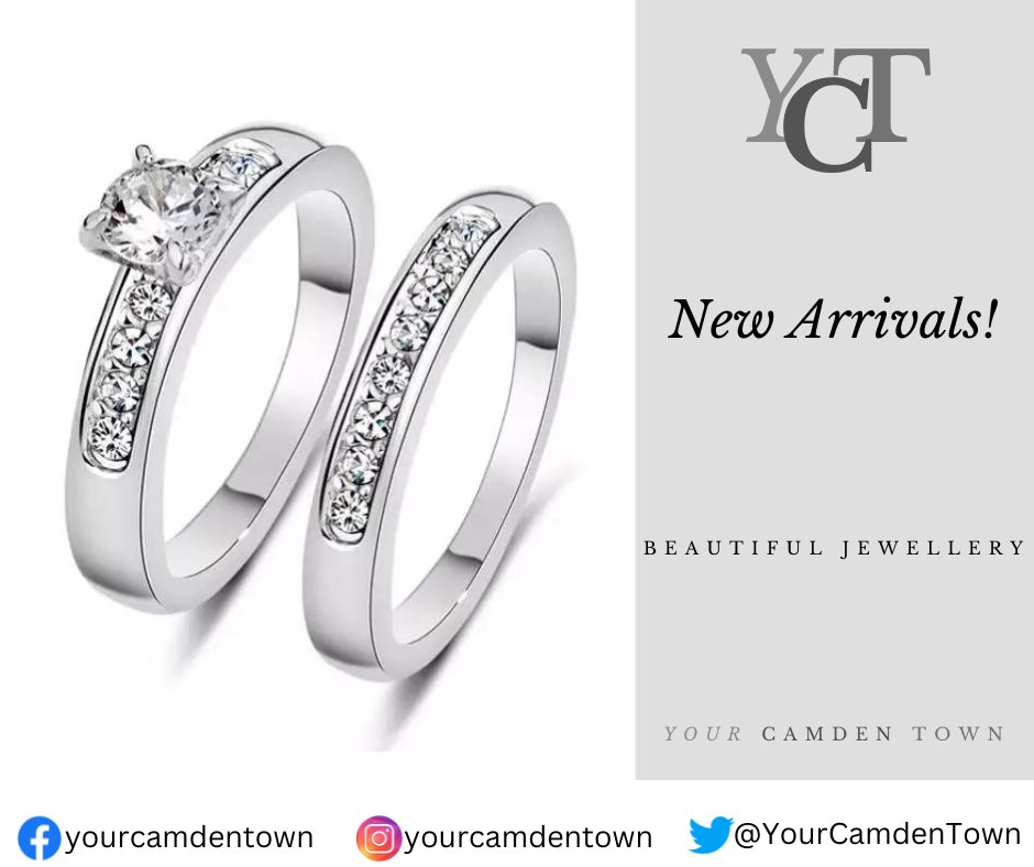 A beautiful white Rhodium-plated double ring set.
One ring has a 5mm zircon &amp; 8 small zircons and a second matching ring with 8 small zircons. 
Can be worn together or separately. 
💍Will sell fast!💍
#beautifulgifts #jewellery #YourCamdenTown #YCT #OnlyTheBest #QualityGoods