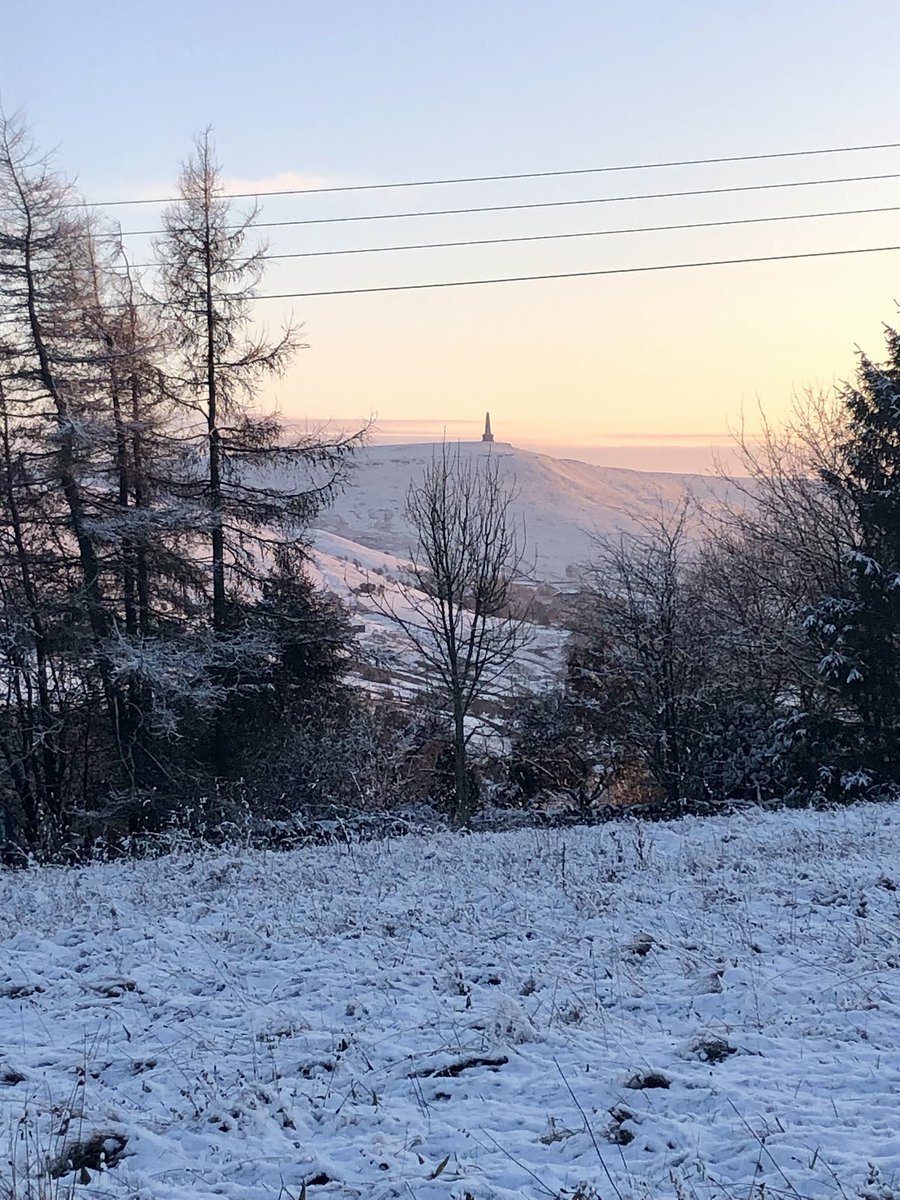 RogersSian's tweet photo. From todays walk - perfect low winter sunlight #stoodley pike and my beautiful woods https://t.co/9rufv8TLvH