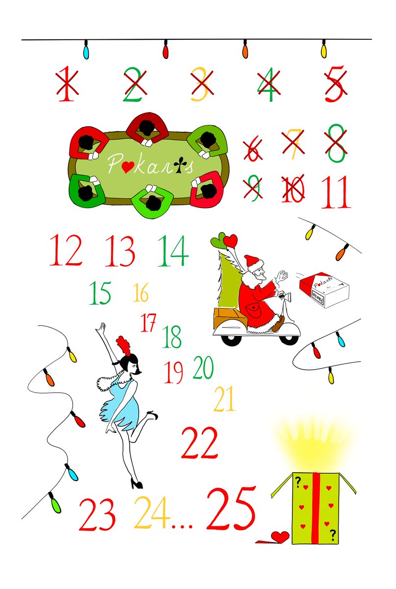 🗓 Advent Calendar by Pokarts 🎅 

What is drawn, what is happening... 👀

#poker #christmas #advent #nfts #art #nft #nftfam #nftcommunity