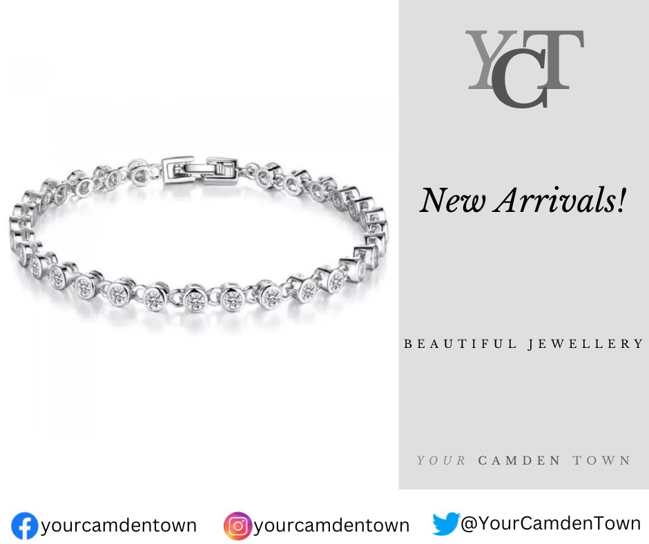 Multi-linked Clear Crystal Bracelet 
This simple but elegant bracelet features 15 loops linked by 14 crystals. 
Rhodium-plated.
Suitable for casual or formal wear. 
💎Order today!💎
#beautifulgifts #jewellery #YourCamdenTown #YCT #OnlyTheBest #QualityGoods <a href="/YourCamdenTown/">YourCamdenTown</a>