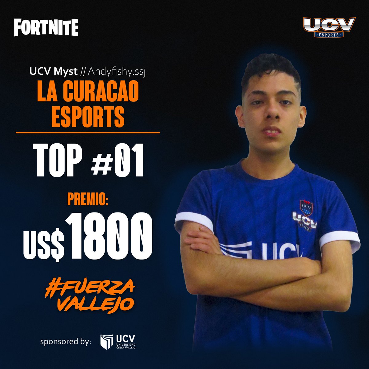 [ #Fortnite ] 

Nuestro poeta @2004Mysterious y su dúo #Andyfishy lograron terminar en el Top #1 por la 🏆 <a href="/LaCuracaoPeru/">La Curacao Peru</a> llevándose $1800 💰🥳

¡Vamos por mas y a seguir demostrando tremendo nivel de nuestro poeta @2004Mysterious !🔥

#FuerzaVallejo #LaCuracaoEsports