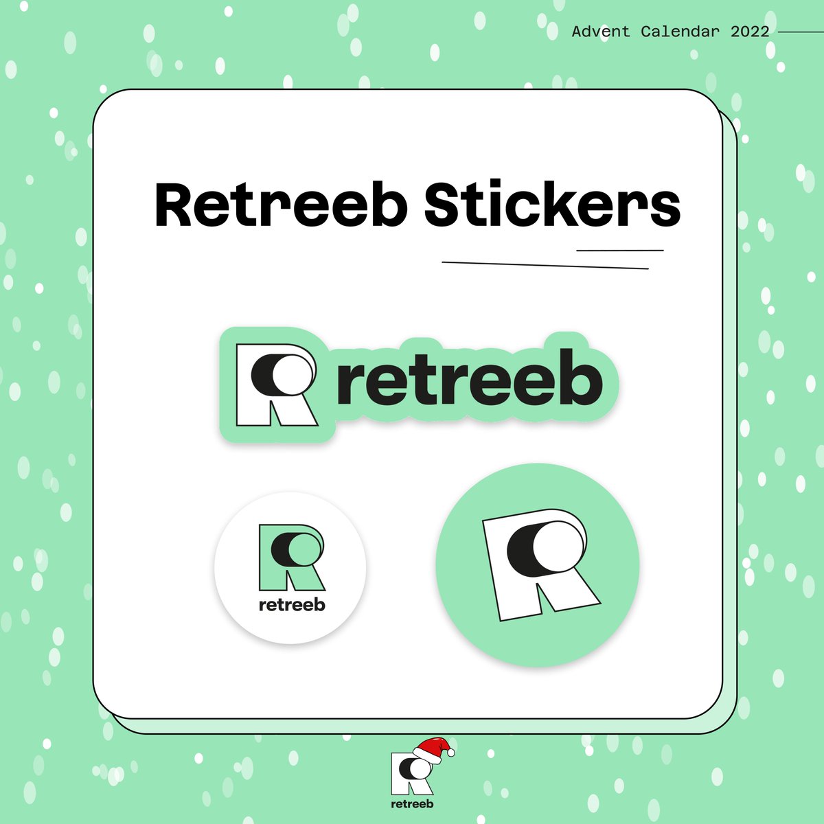 retreeb_io's tweet photo. Retreeb Advent Calendar - Day 11 🎄

Let's open the box and reveal the 11th gift 🎁 
A pack of stickers for 2 winners who Retweeted &amp; liked the previous post 💚

@0xAtreyu
@GarulfoE 

Like &amp; RT and come back tomorrow at 6pm to see what Santa has for you! 🎅 https://t.co/JGv1ne3cZr