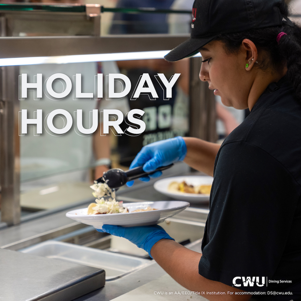 Happy winter break! Visit the link in our bio to see dining hours during break. 

#CWUEats #CWUDining #CWU