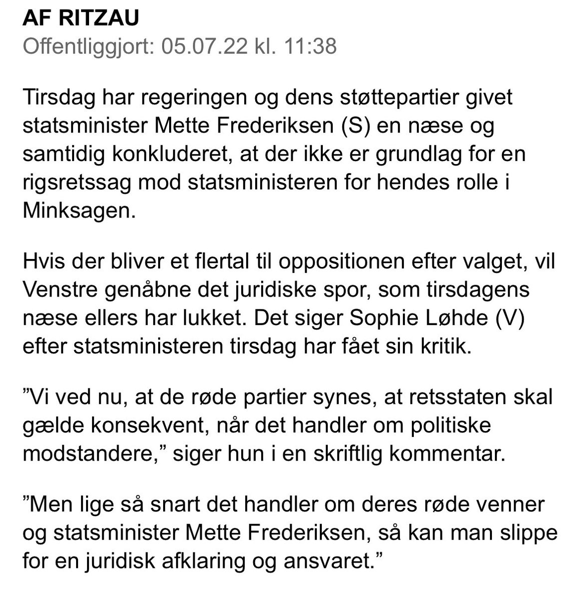 Uha hvor er der mange citater, som Venstre og Moderaterne vil få i hovedet den næste tid. Her en af mine personlige favoritter 👇🏼