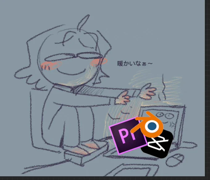 戴尔…你的盘…好温暖啊……doodle 